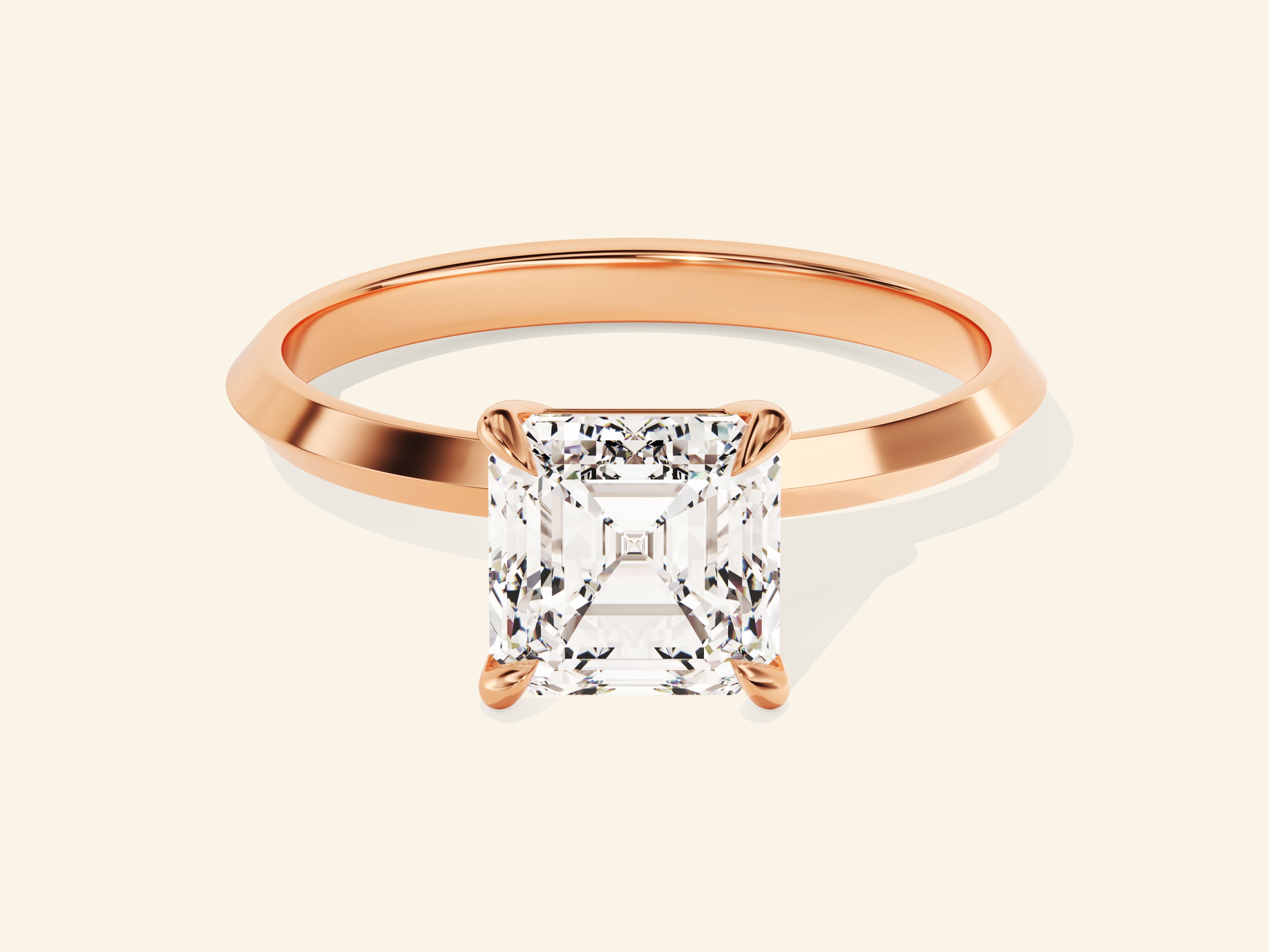 Knife Edge Asscher Engagement Ring