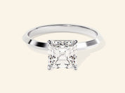 Knife Edge Asscher Engagement Ring