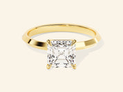 Knife Edge Asscher Engagement Ring