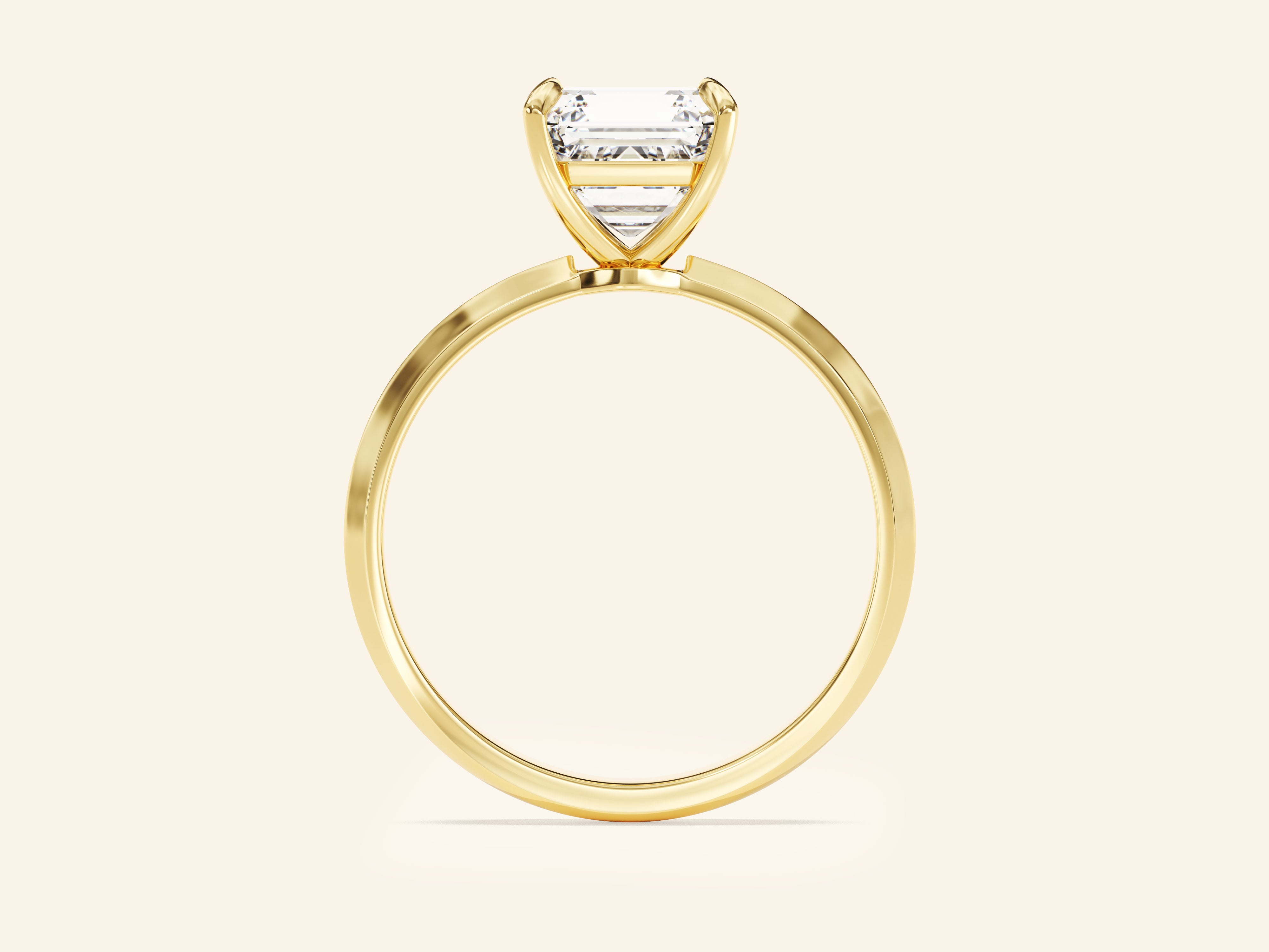 Knife Edge Asscher Engagement Ring
