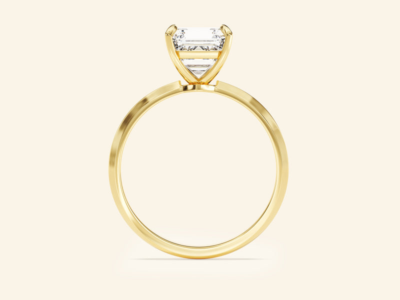 Knife Edge Asscher Engagement Ring