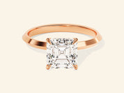 Knife Edge Asscher Engagement Ring