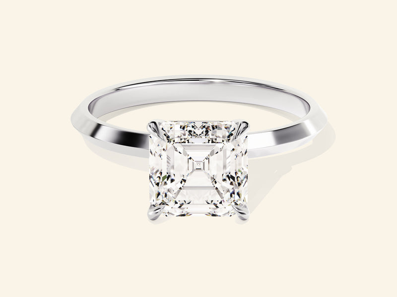 Knife Edge Asscher Engagement Ring