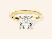 Knife Edge Asscher Engagement Ring