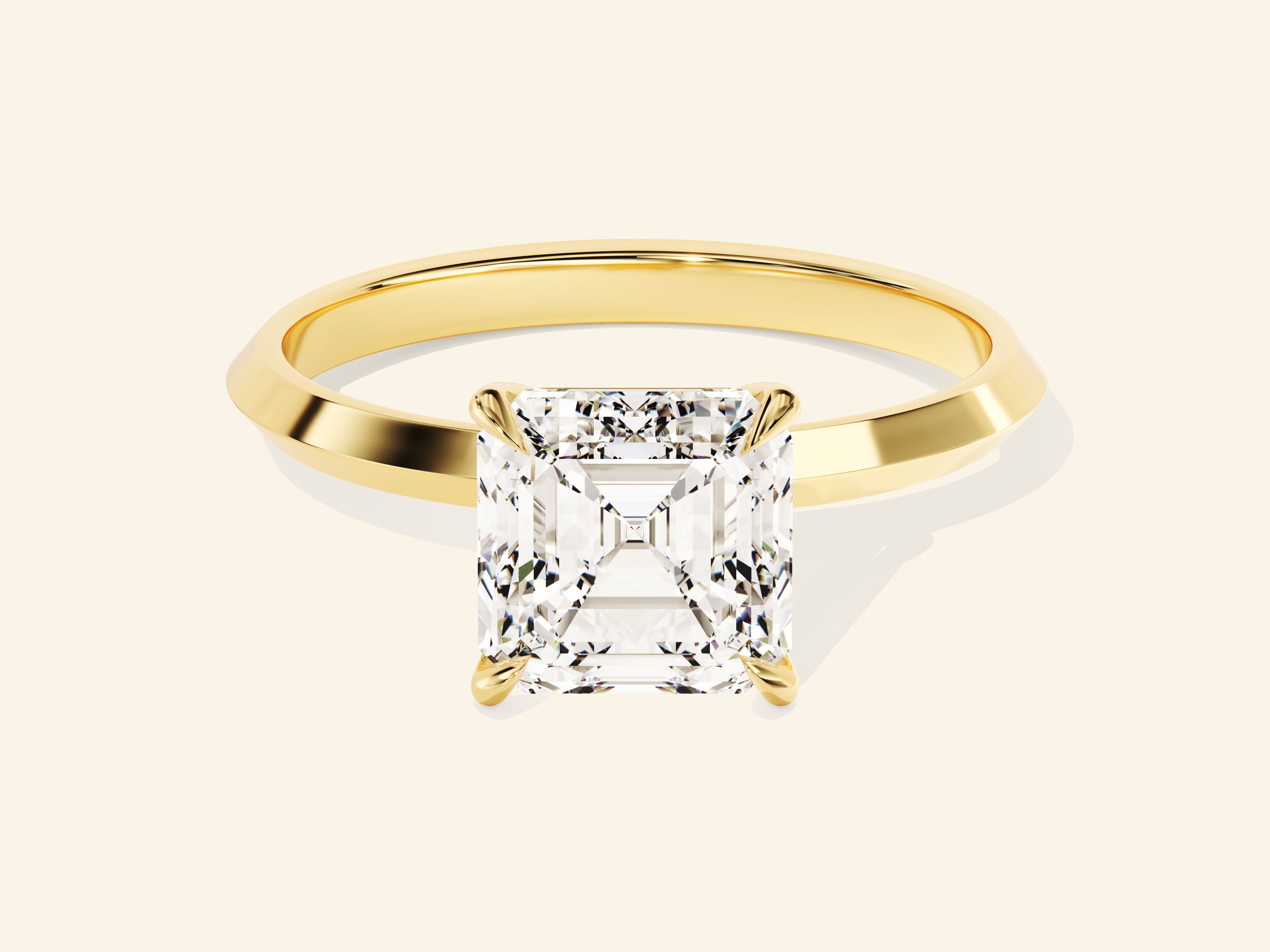 Knife Edge Asscher Engagement Ring