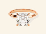 Knife Edge Asscher Engagement Ring