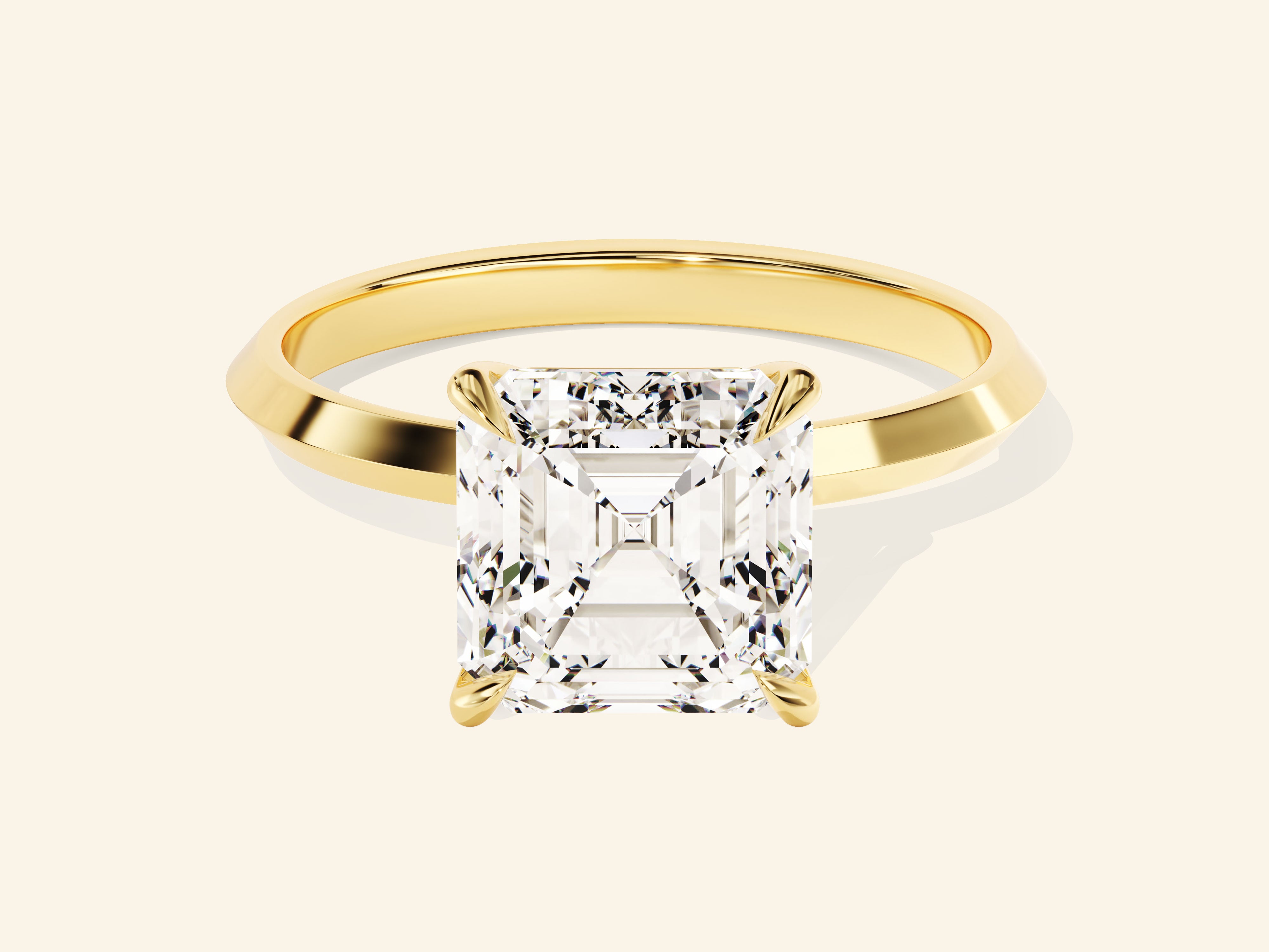Knife Edge Asscher Engagement Ring