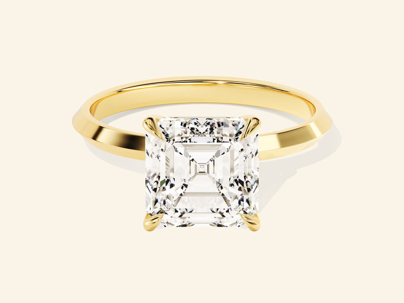 Knife Edge Asscher Engagement Ring