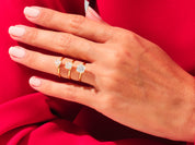 Knife Edge Asscher Engagement Ring