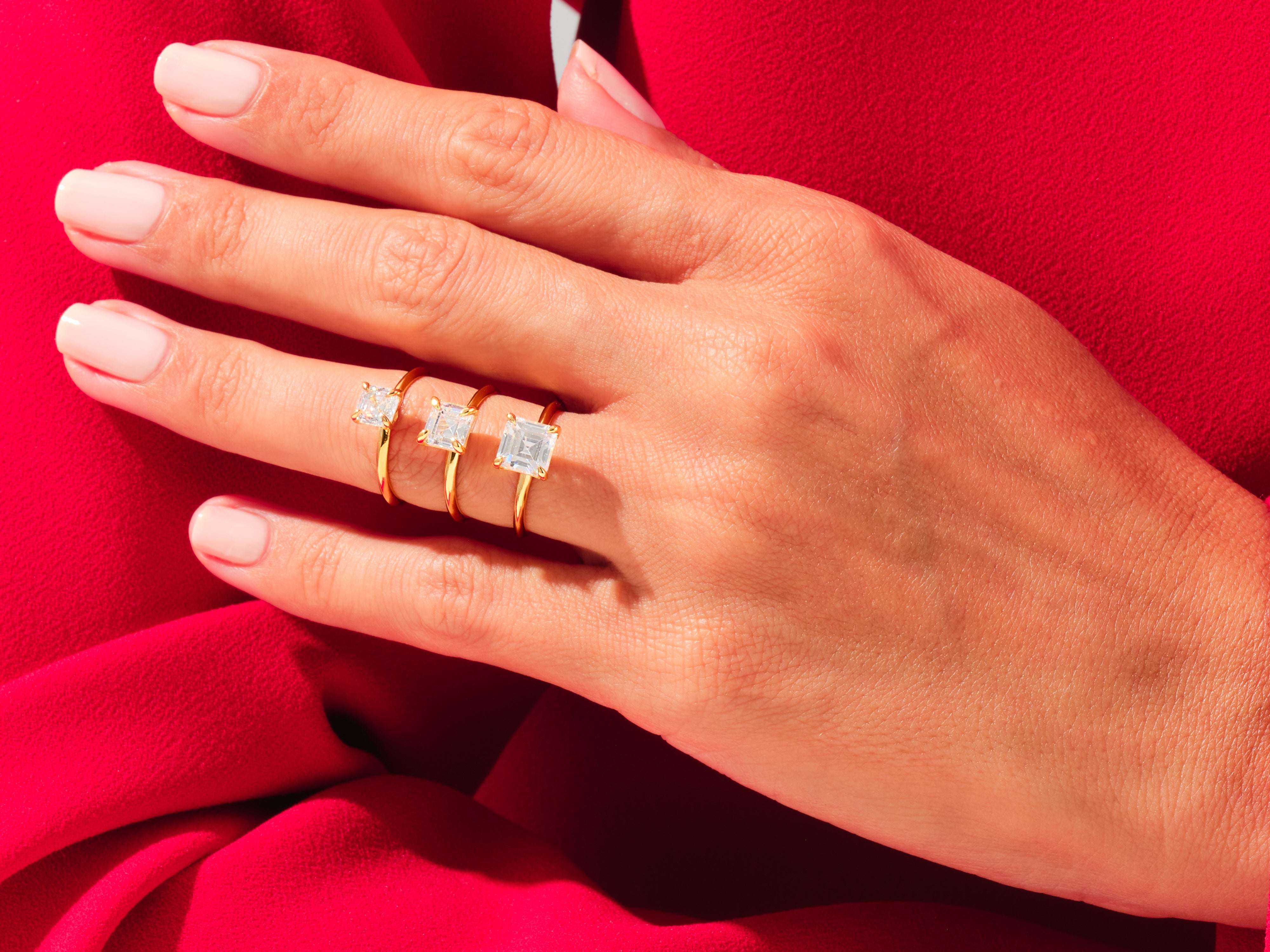 Knife Edge Asscher Engagement Ring