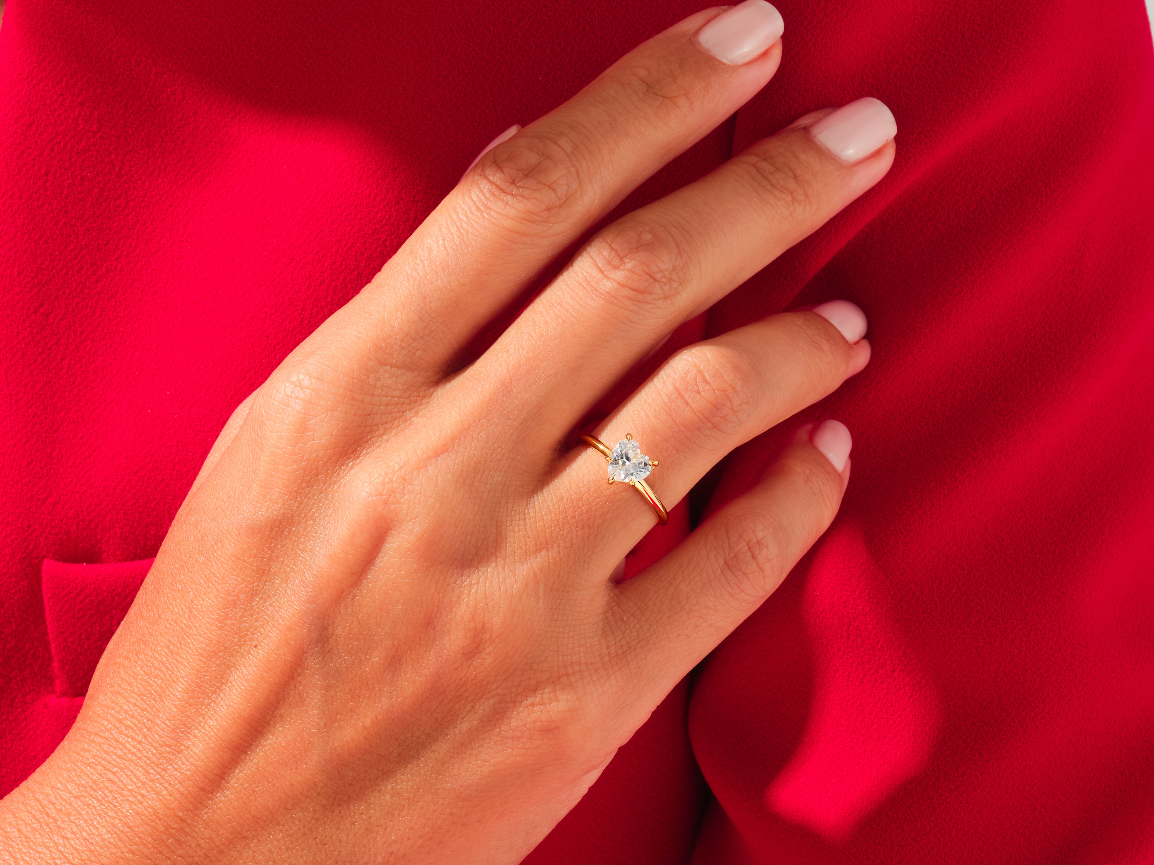 Knife Edge Heart Engagement Ring