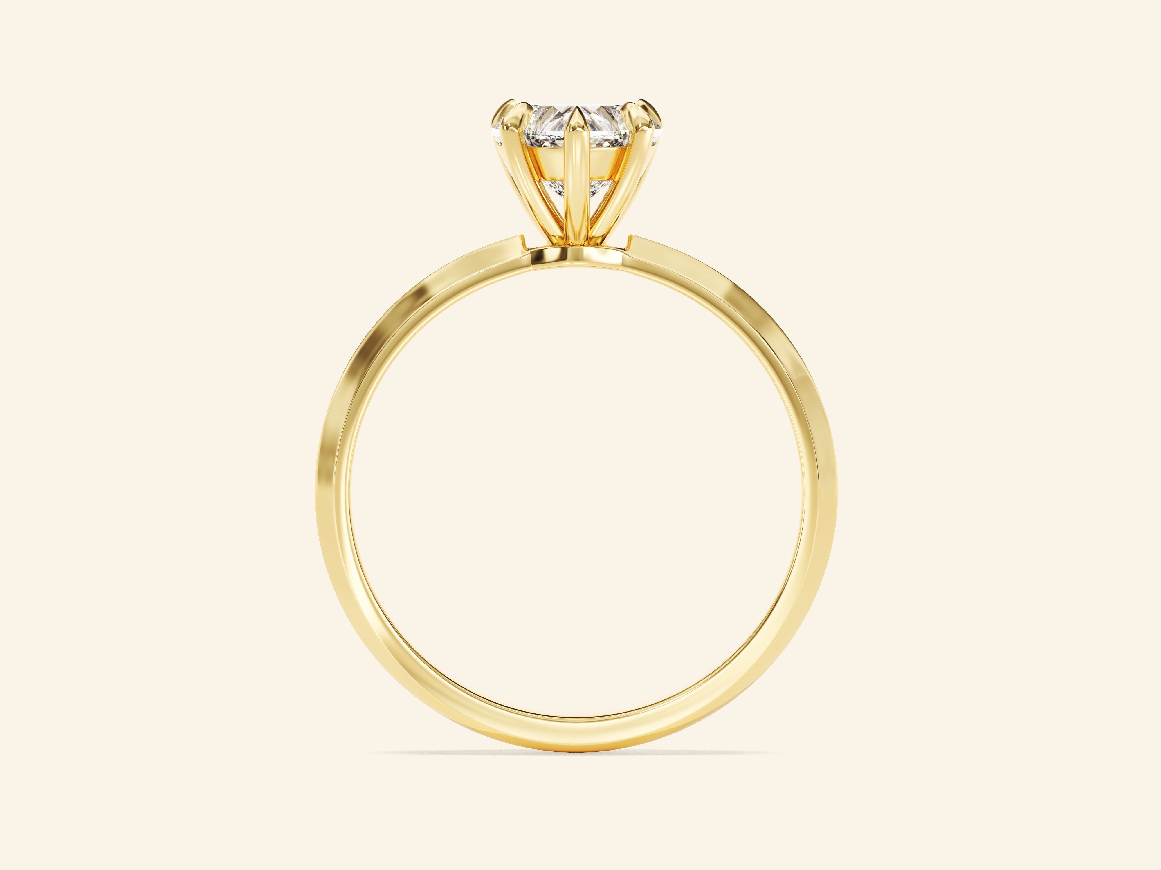 Knife Edge Heart Engagement Ring