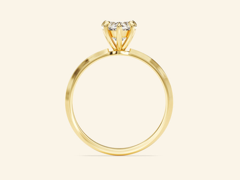 Knife Edge Heart Engagement Ring