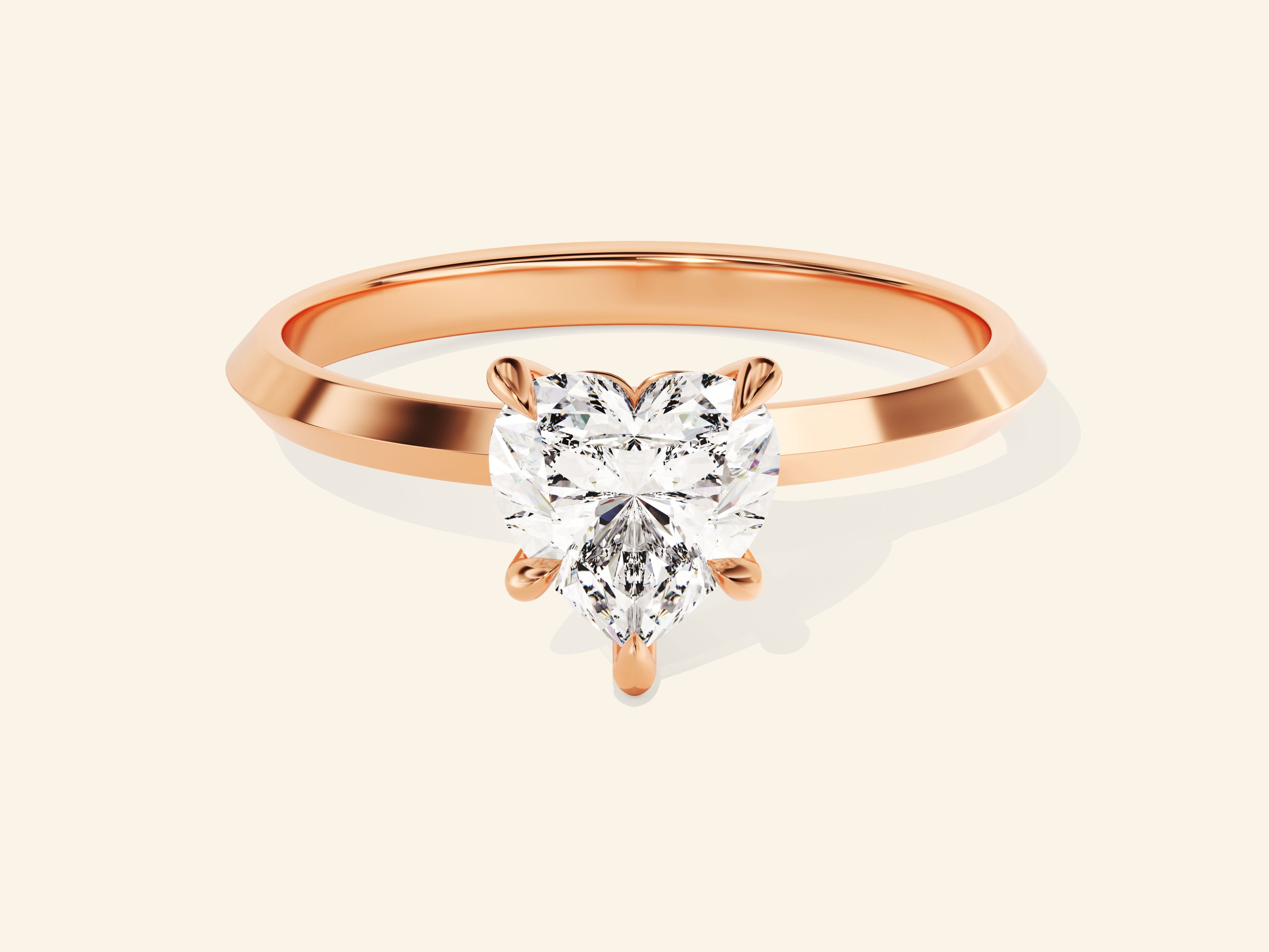 Knife Edge Heart Engagement Ring