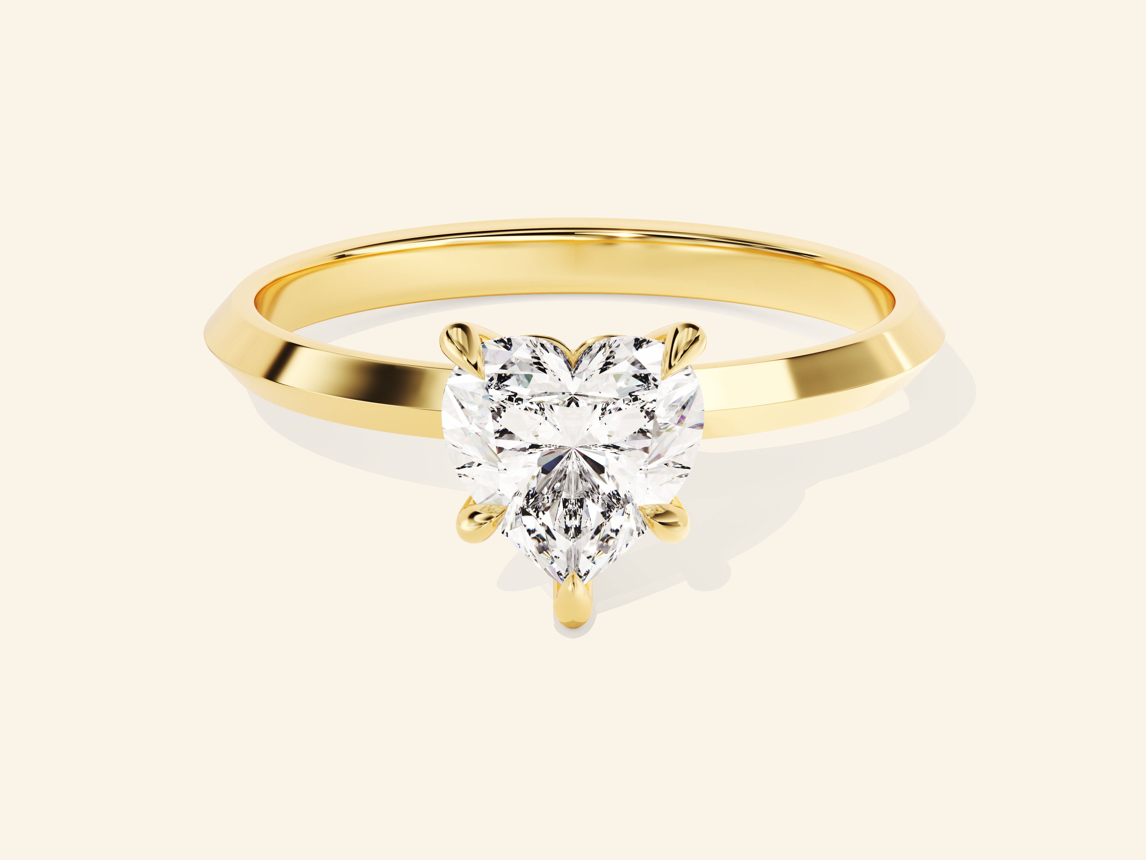 Knife Edge Heart Engagement Ring