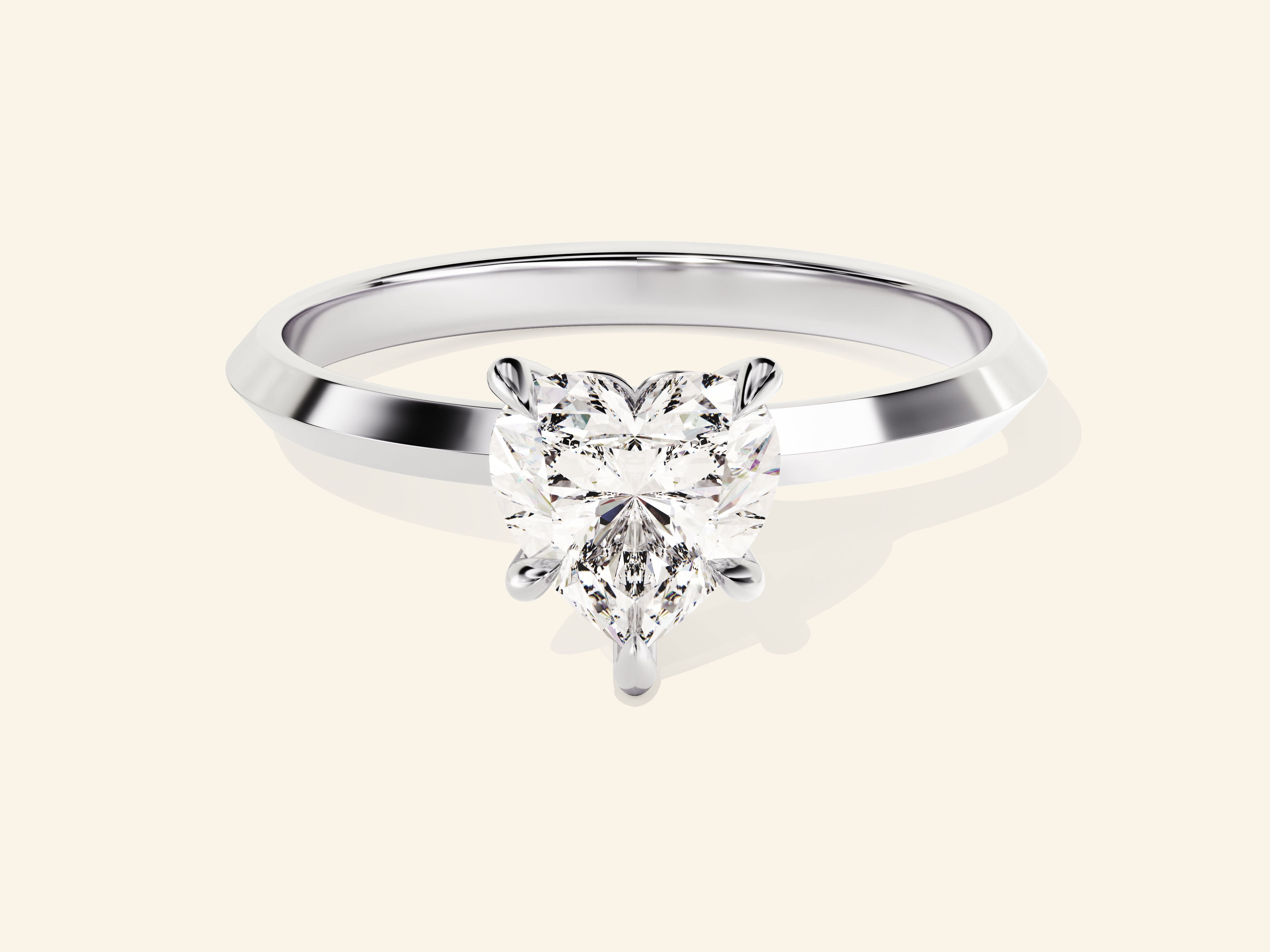 Knife Edge Heart Engagement Ring