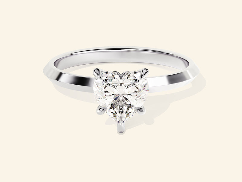 Knife Edge Heart Engagement Ring
