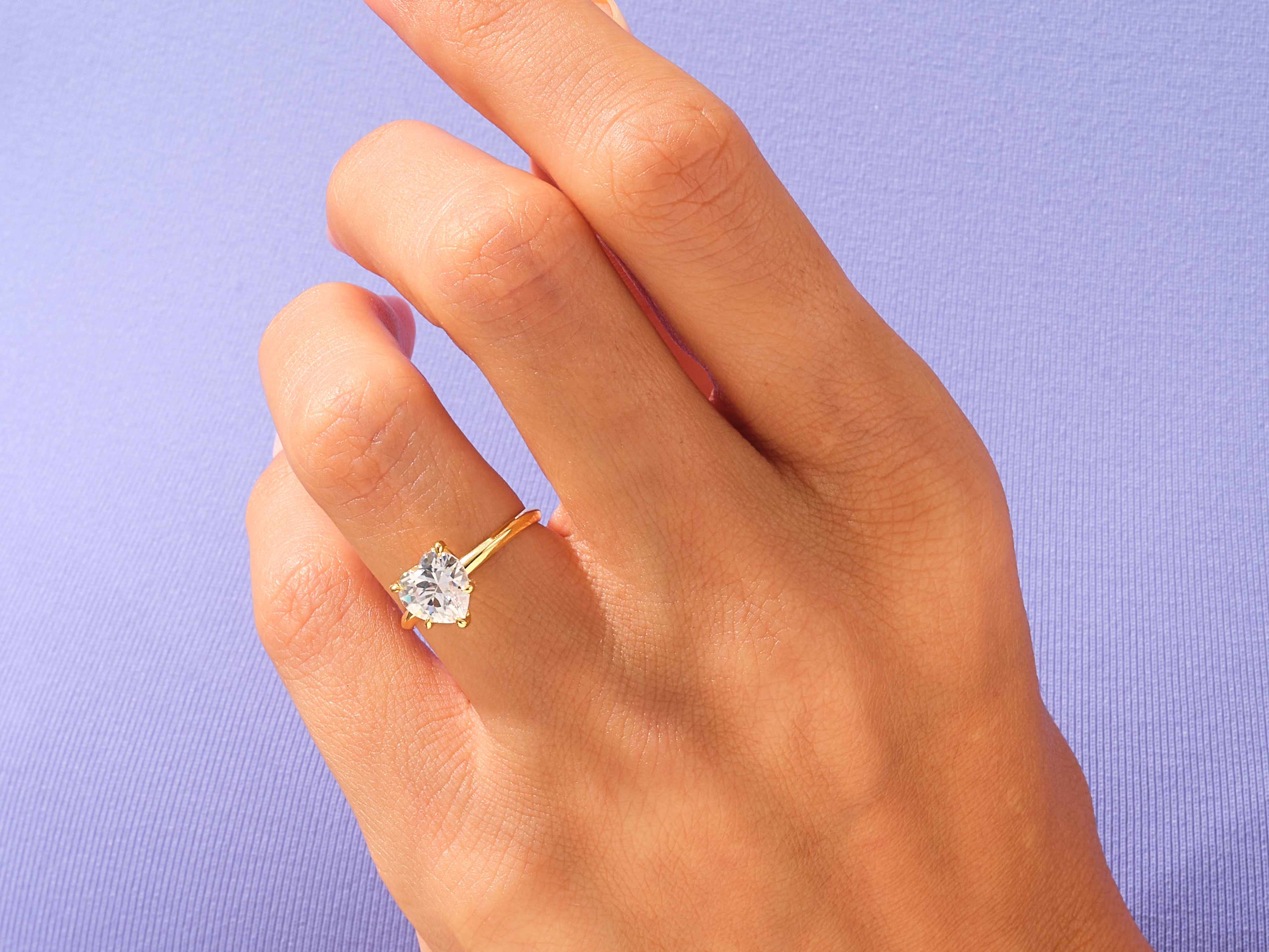 Knife Edge Heart Engagement Ring