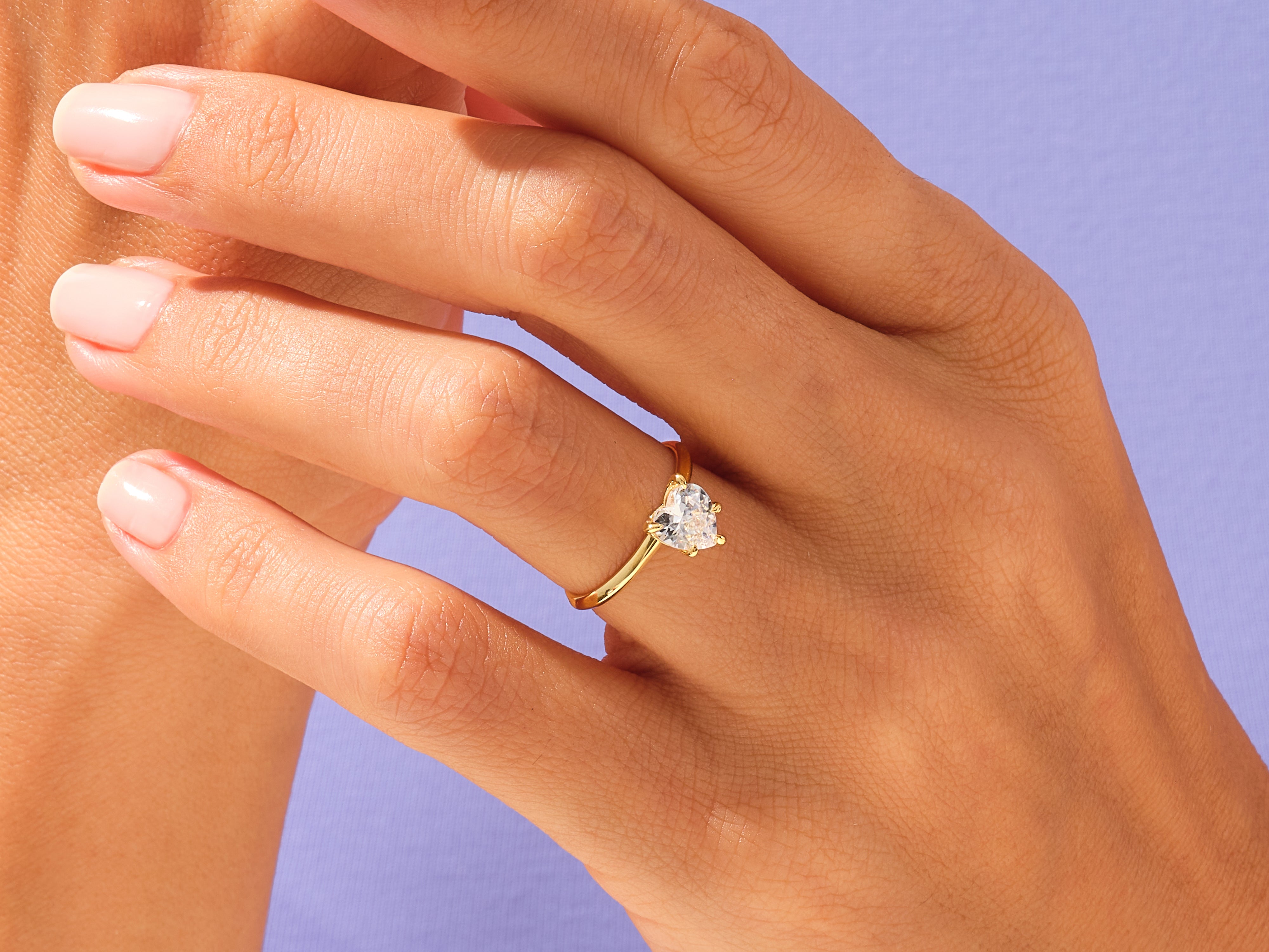 Knife Edge Heart Engagement Ring