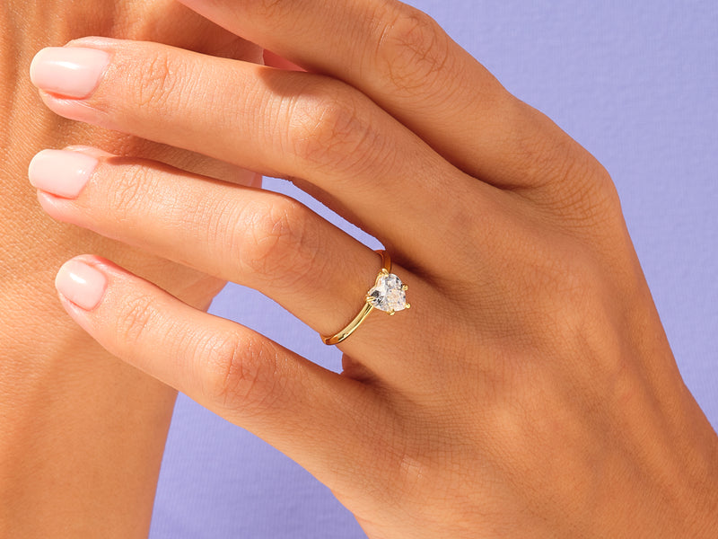Knife Edge Heart Engagement Ring
