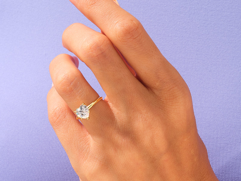 Knife Edge Heart Engagement Ring