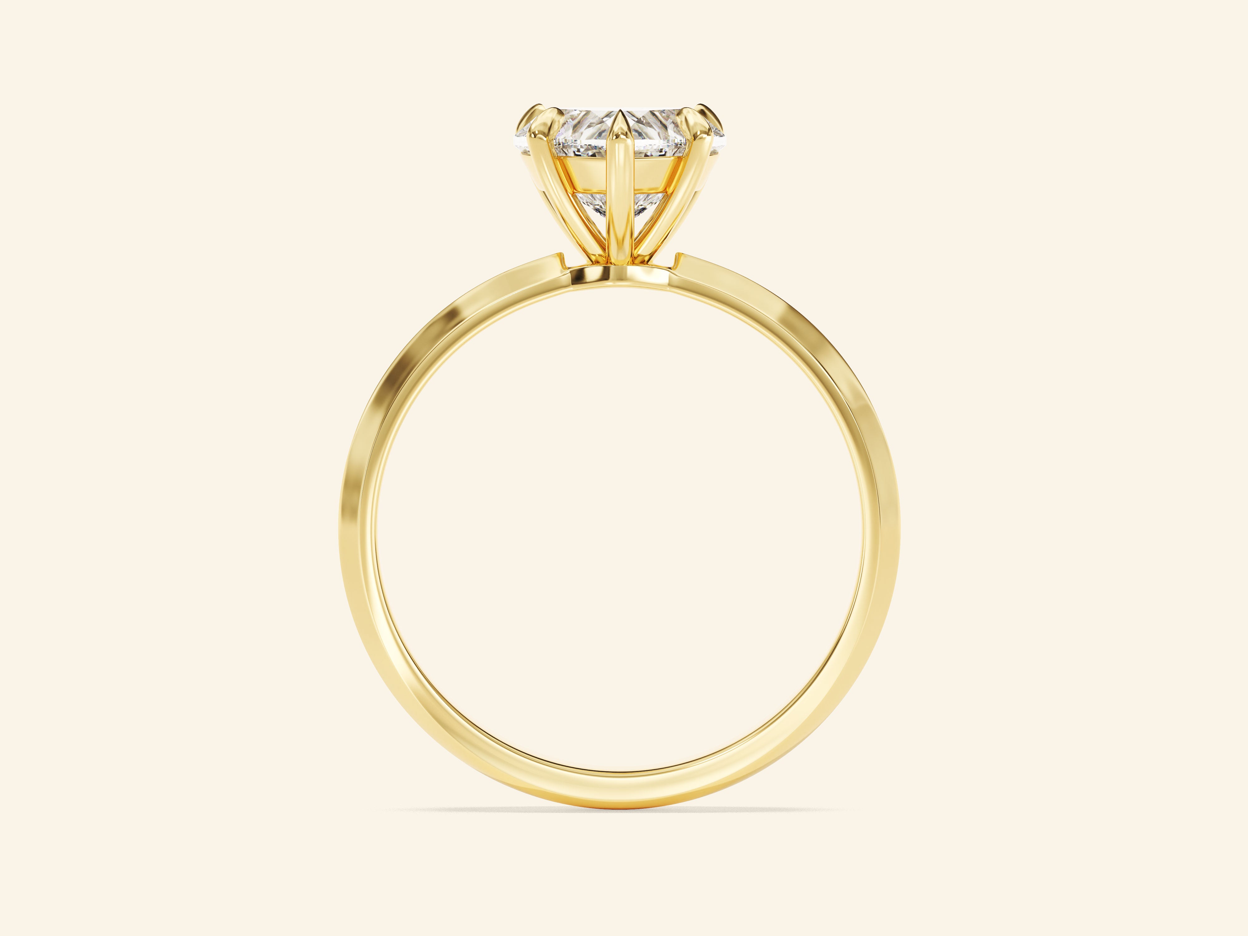 Knife Edge Heart Engagement Ring