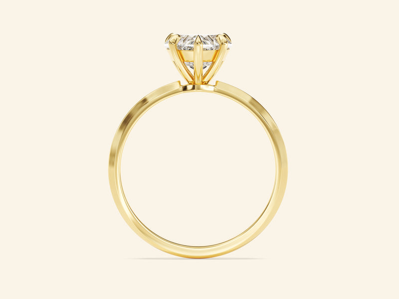 Knife Edge Heart Engagement Ring
