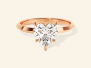 Knife Edge Heart Engagement Ring