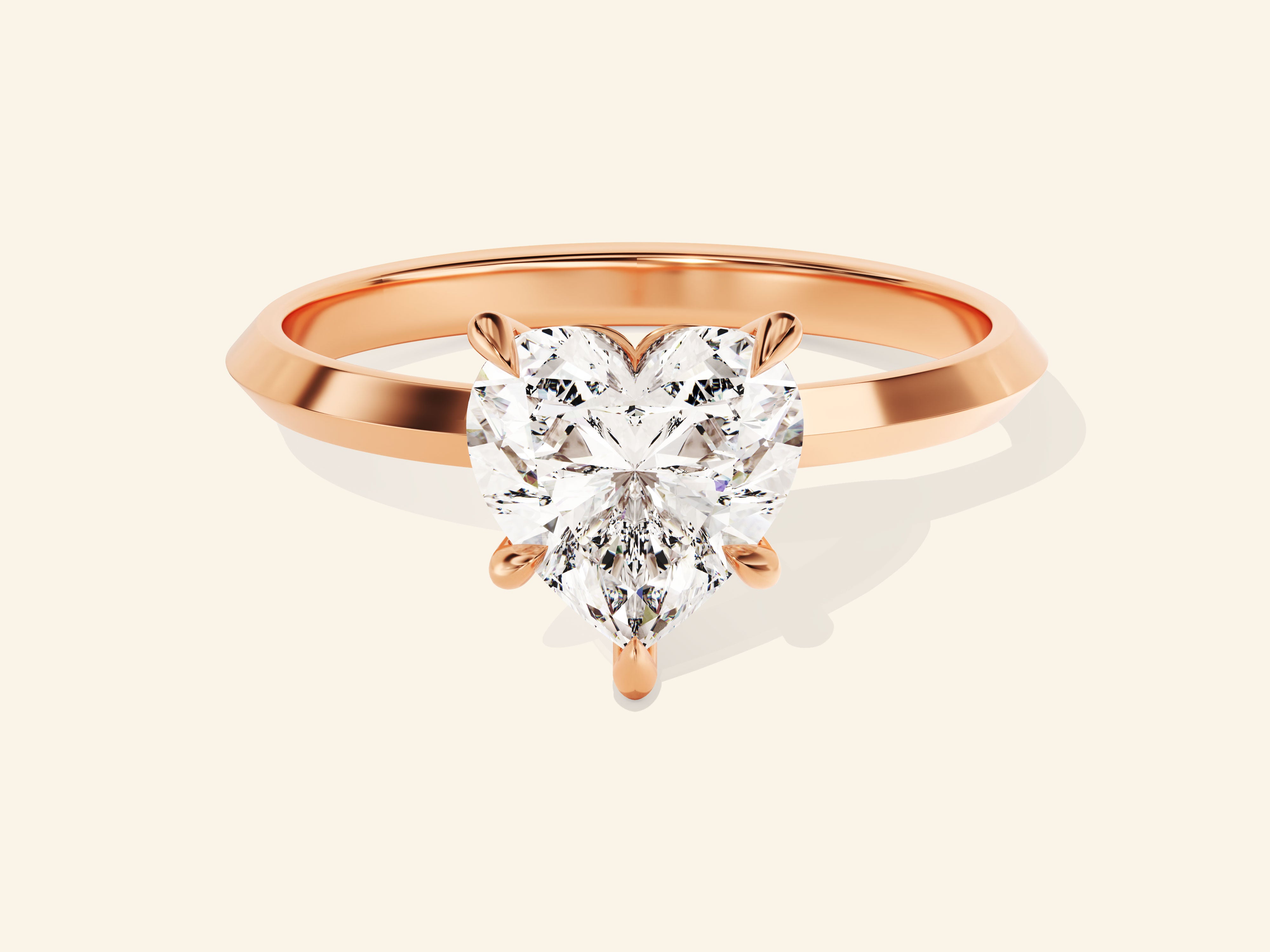 Knife Edge Heart Engagement Ring