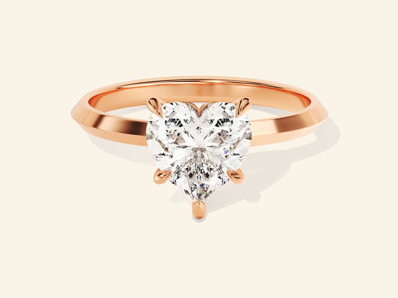 Knife Edge Heart Engagement Ring
