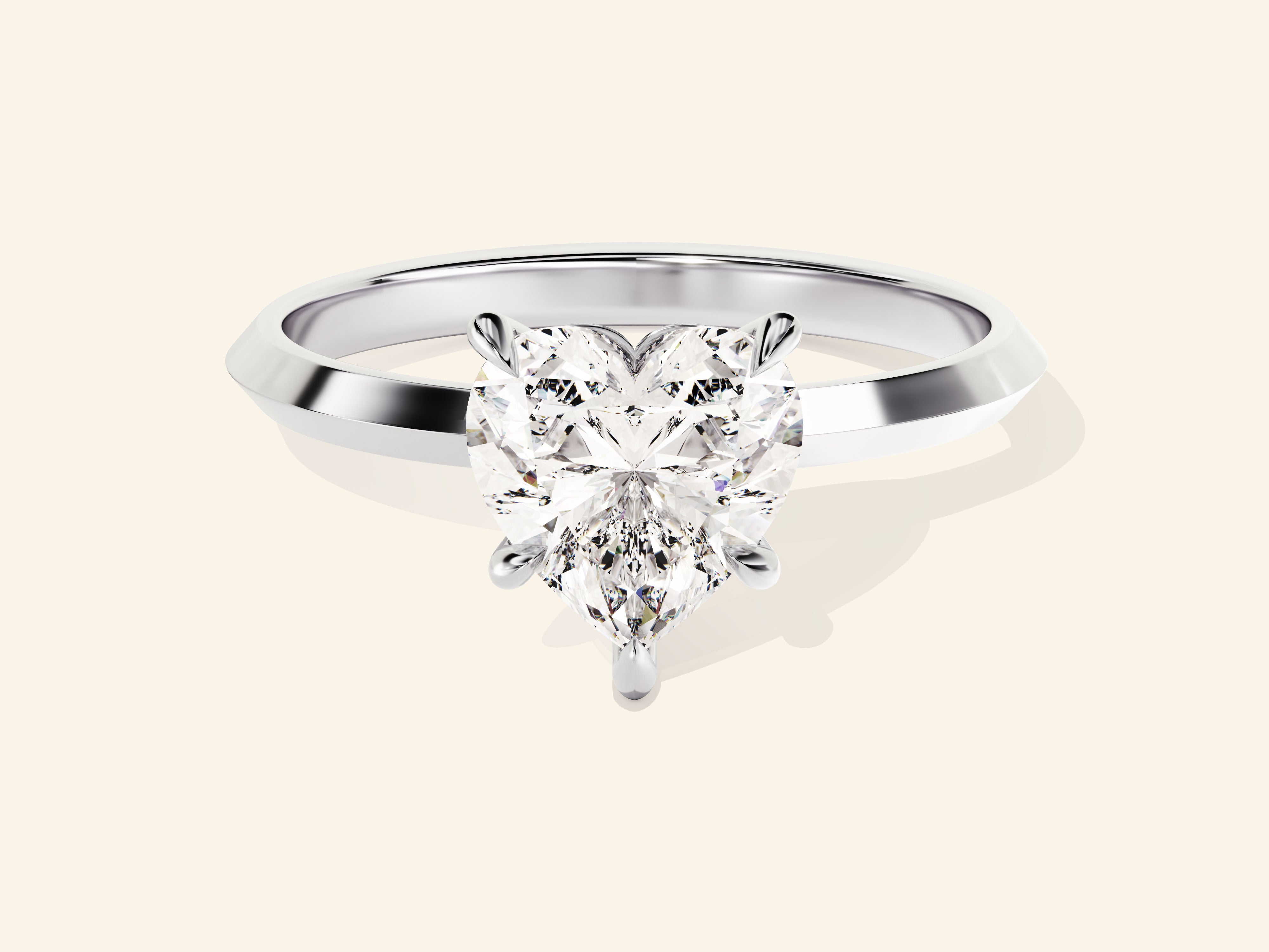 Knife Edge Heart Engagement Ring