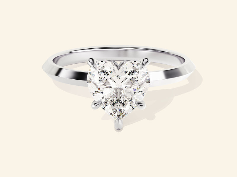 Knife Edge Heart Engagement Ring