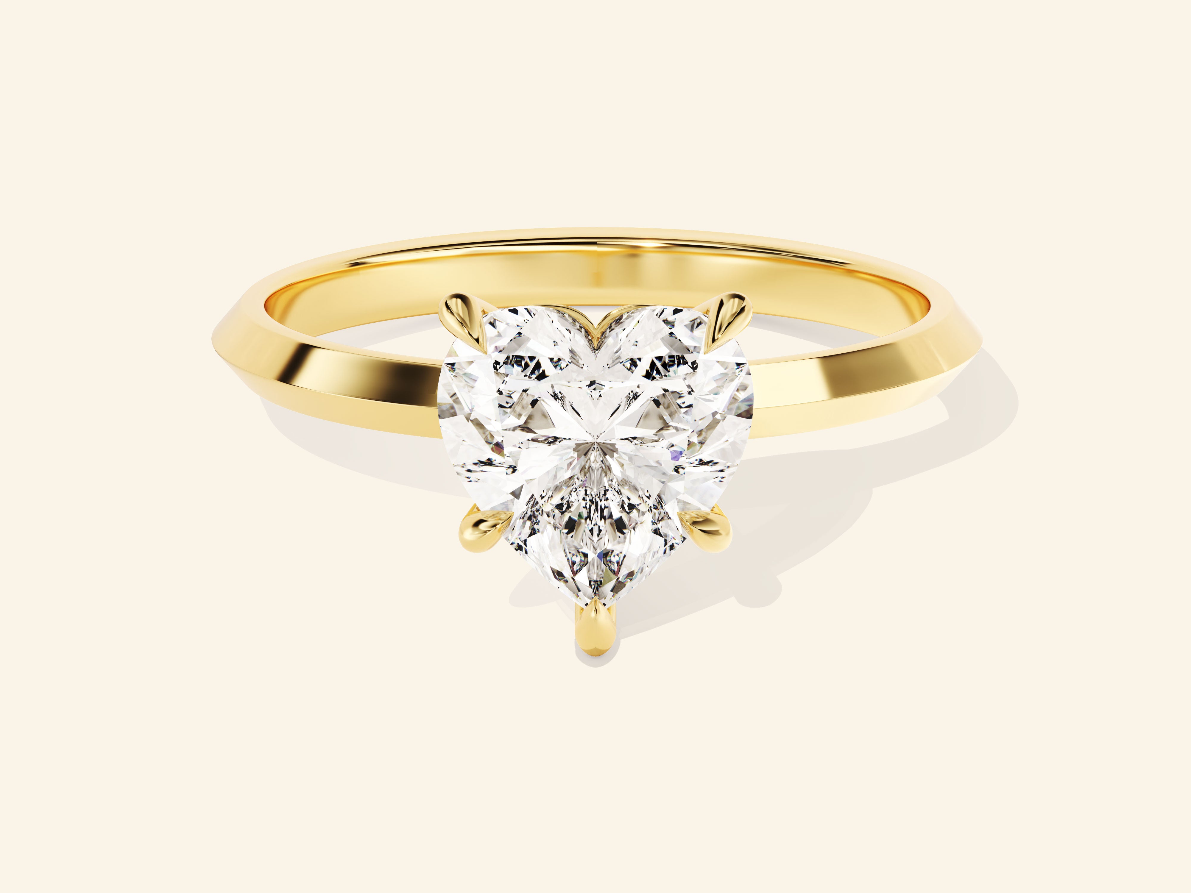 Knife Edge Heart Engagement Ring