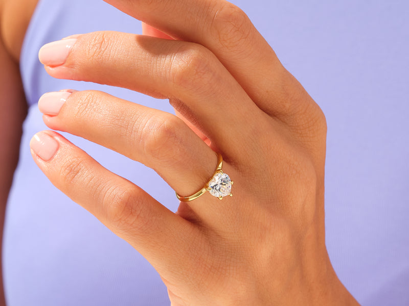 Knife Edge Heart Engagement Ring