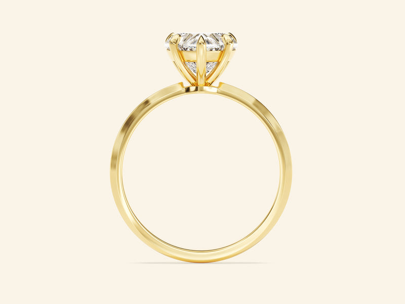 Knife Edge Heart Engagement Ring