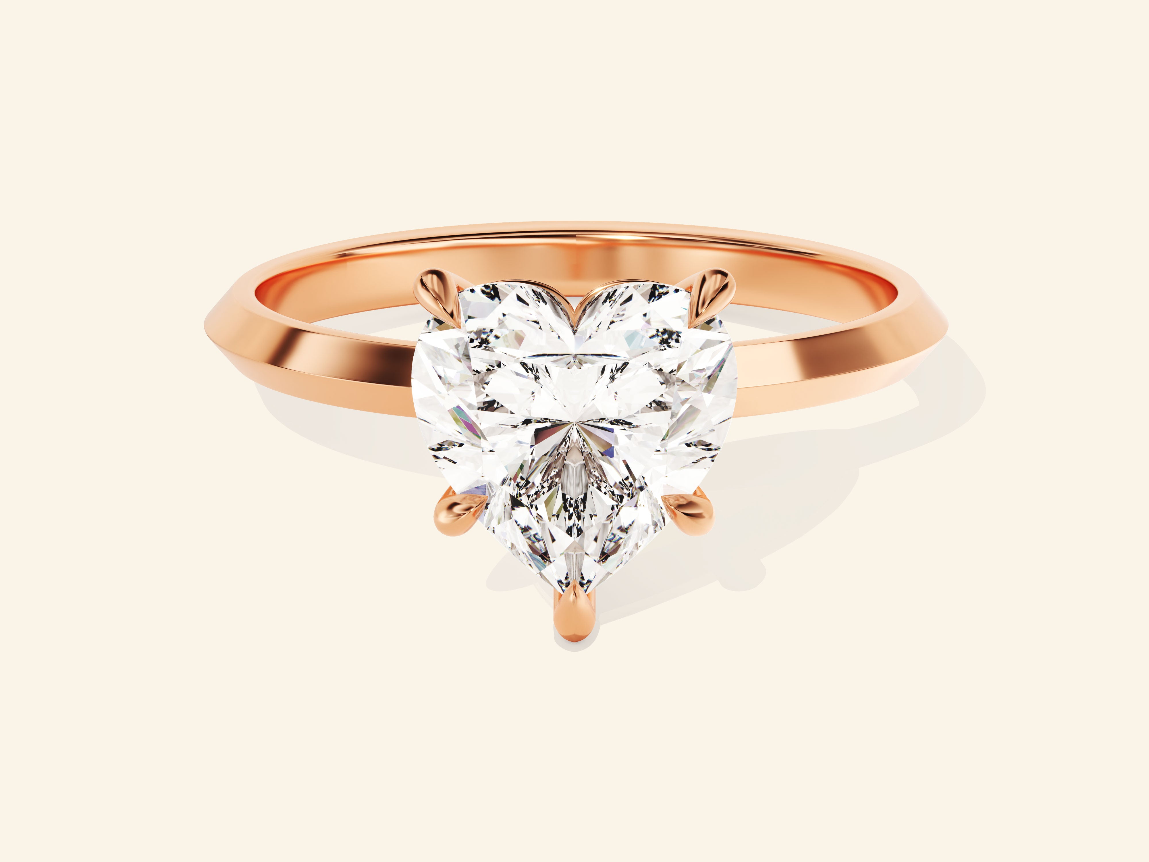 Knife Edge Heart Engagement Ring