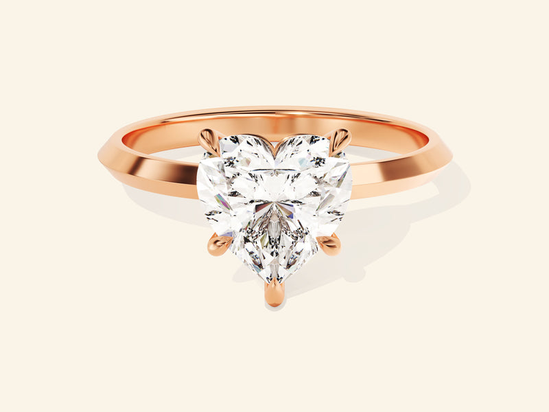 Knife Edge Heart Engagement Ring