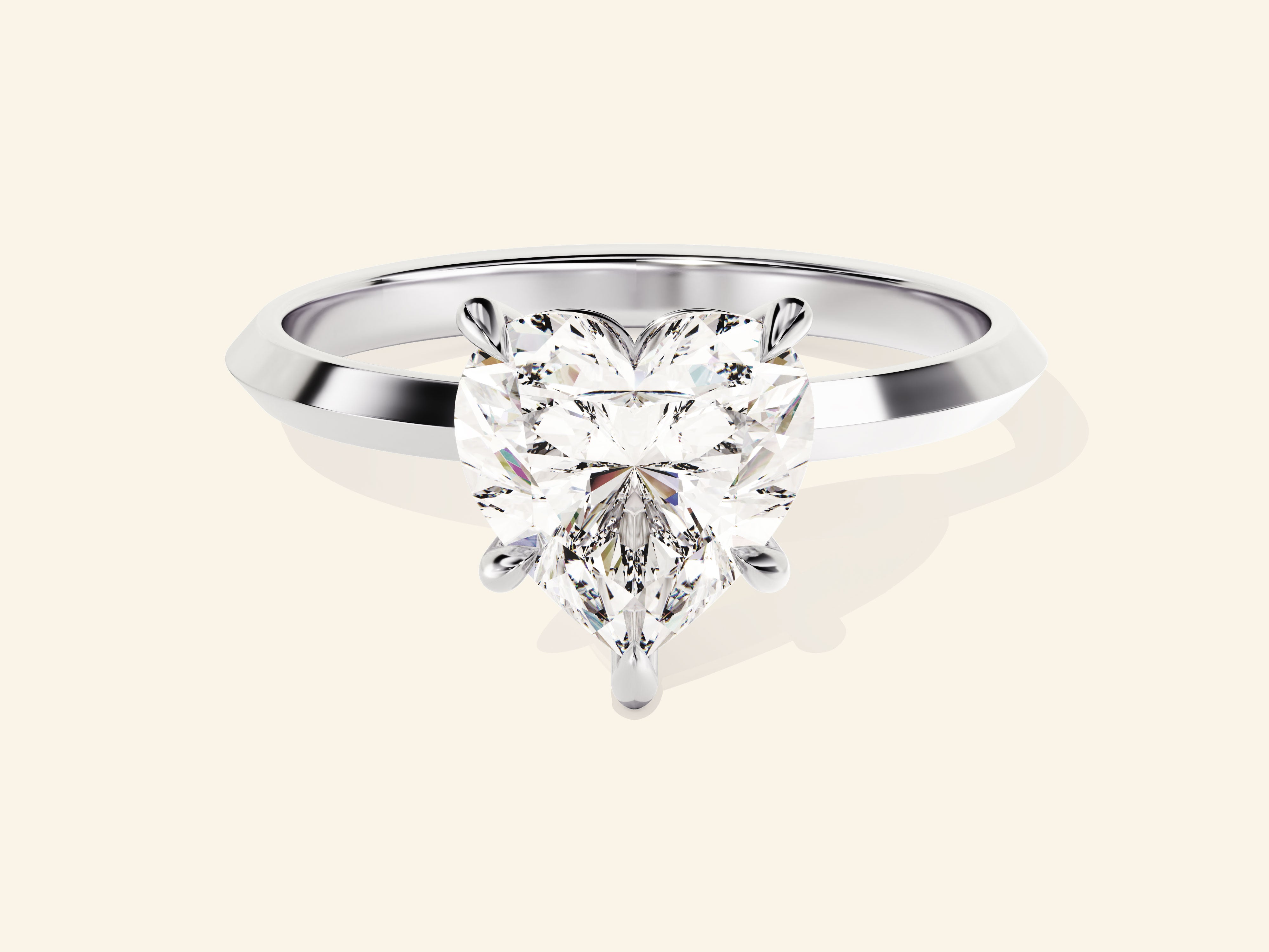 Knife Edge Heart Engagement Ring