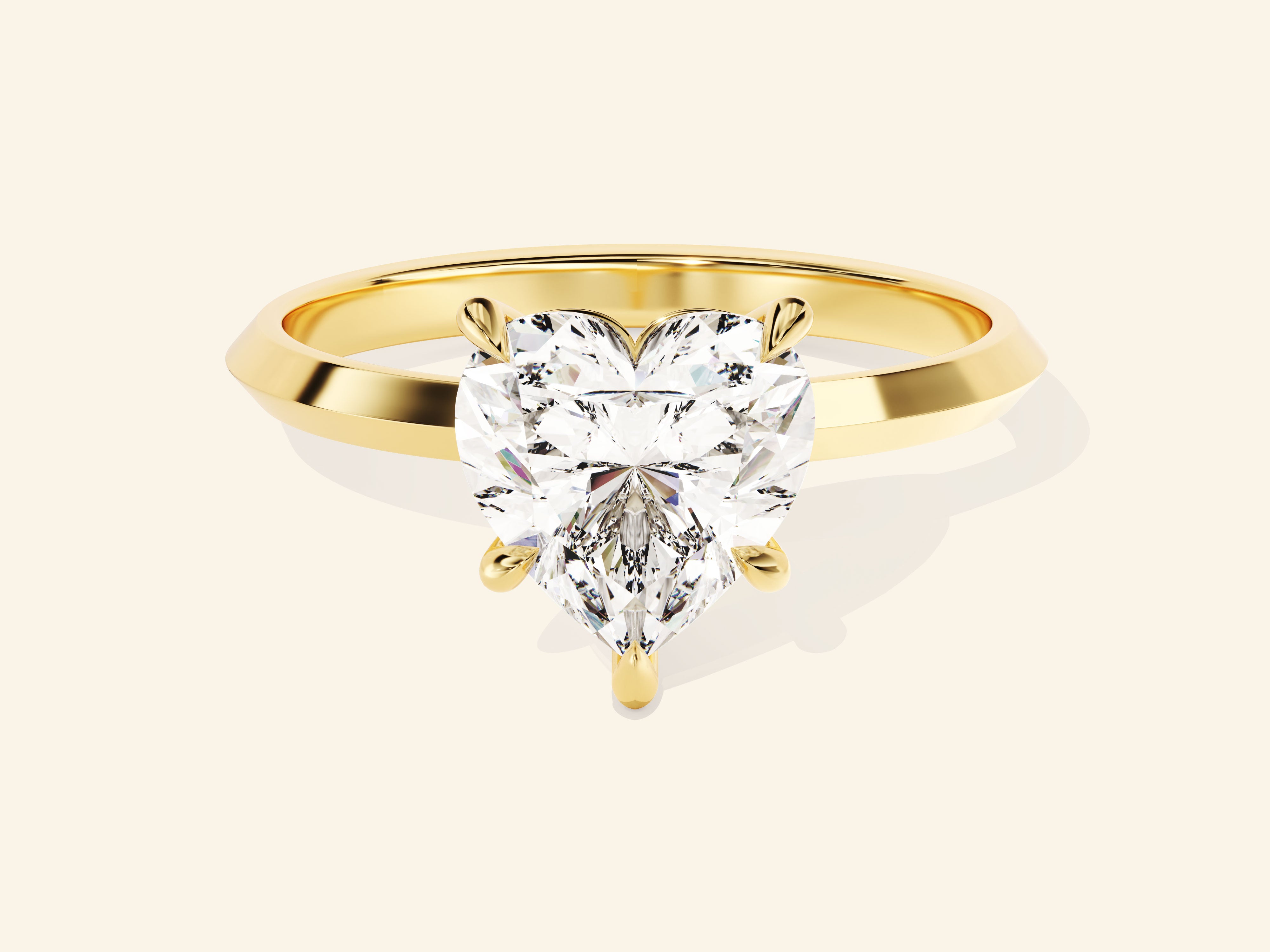 Knife Edge Heart Engagement Ring