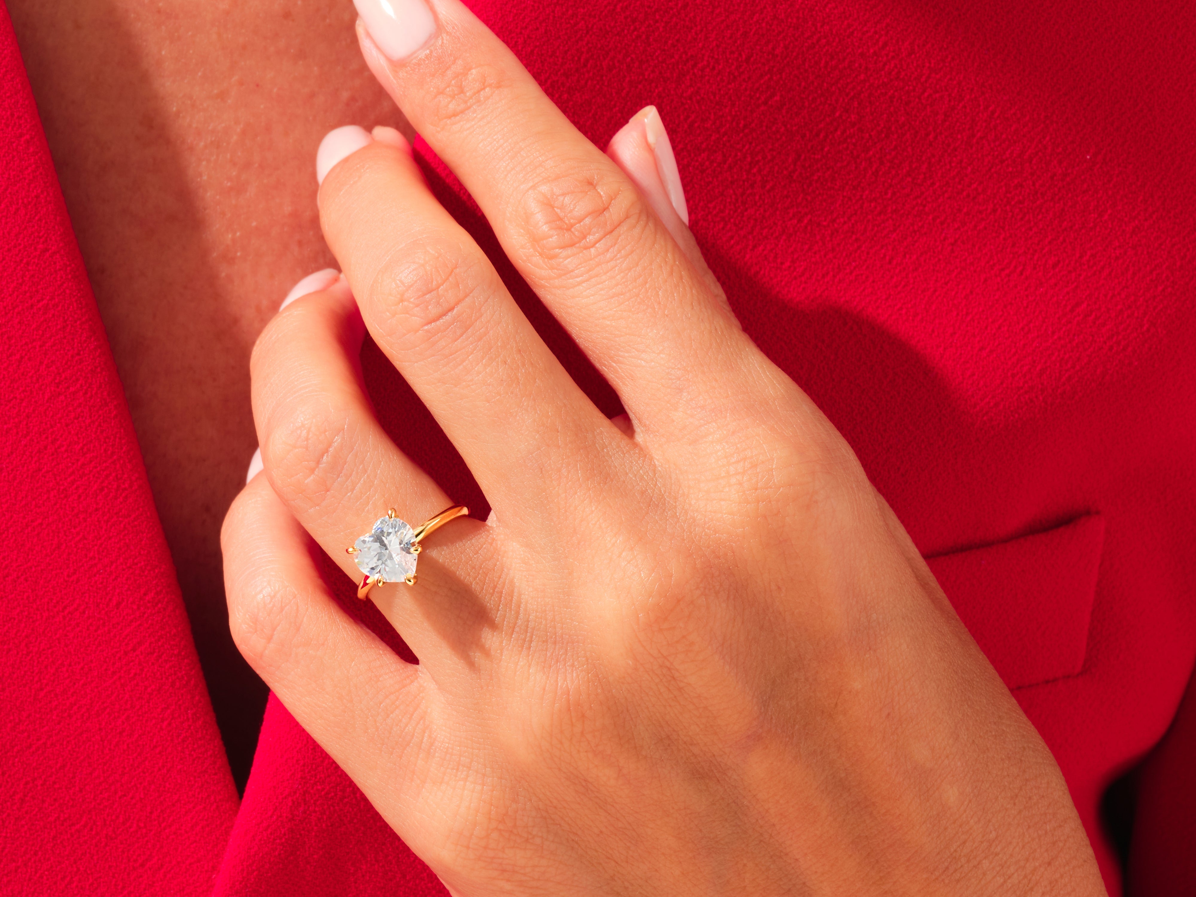 Knife Edge Heart Engagement Ring