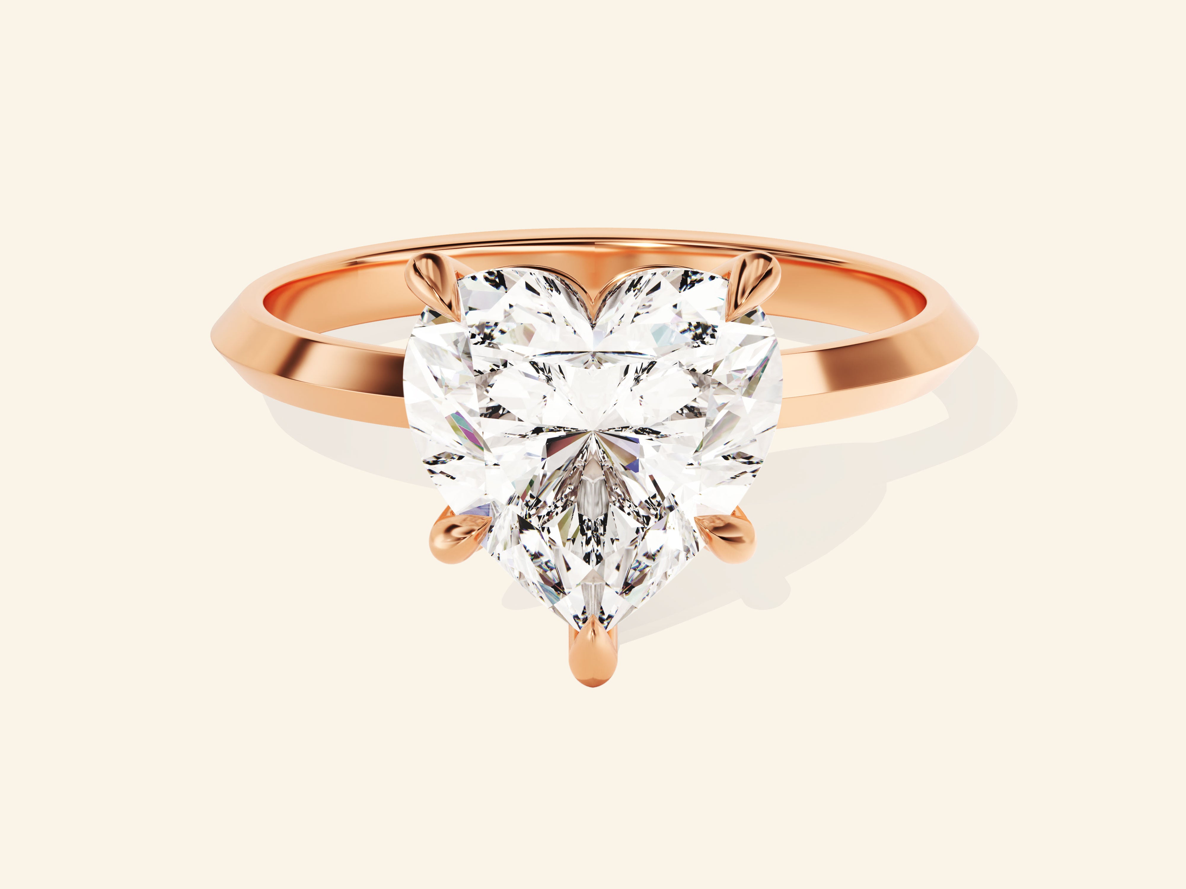 Knife Edge Heart Engagement Ring