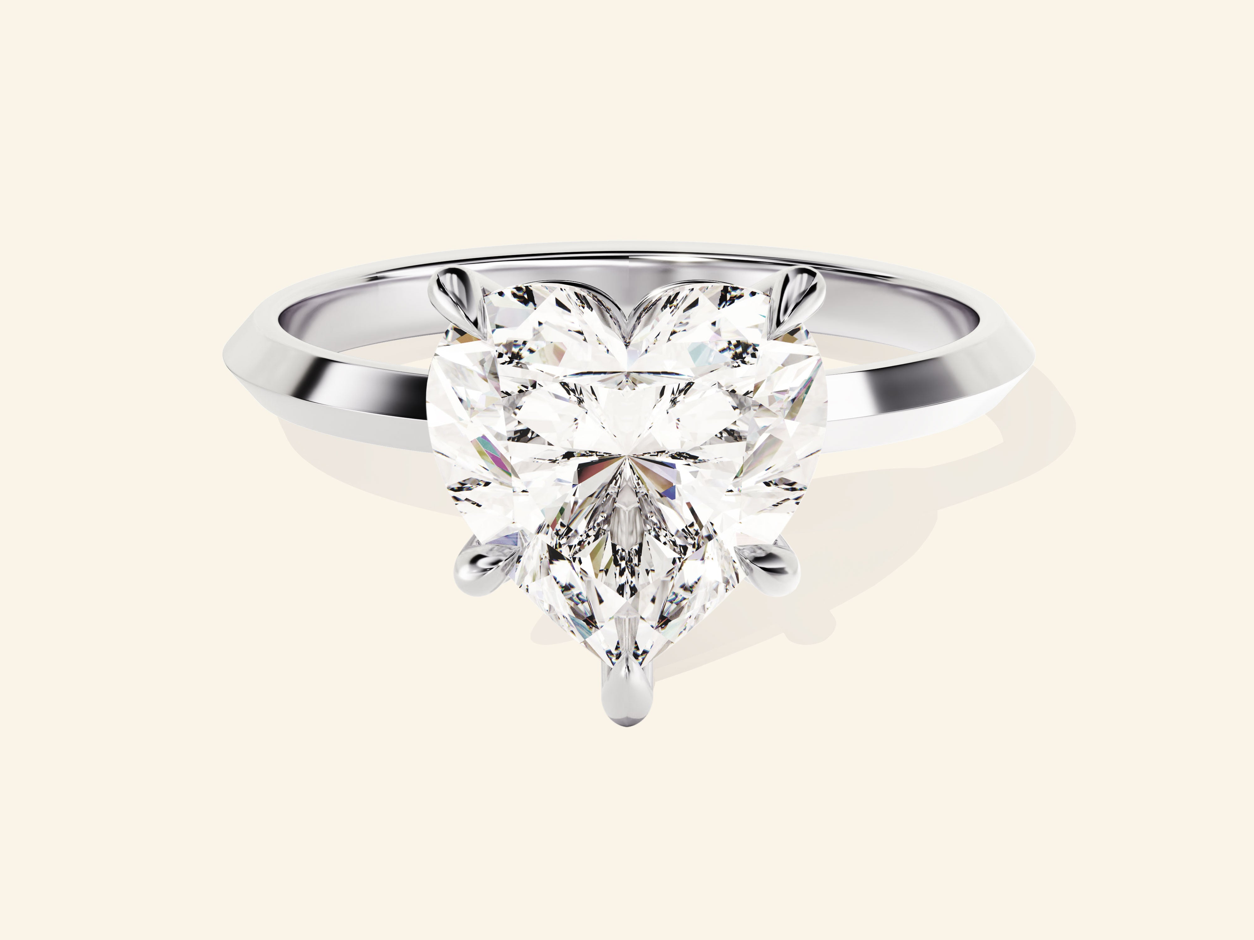 Knife Edge Heart Engagement Ring