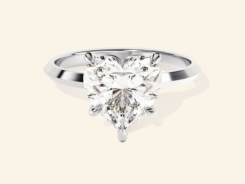 Knife Edge Heart Engagement Ring