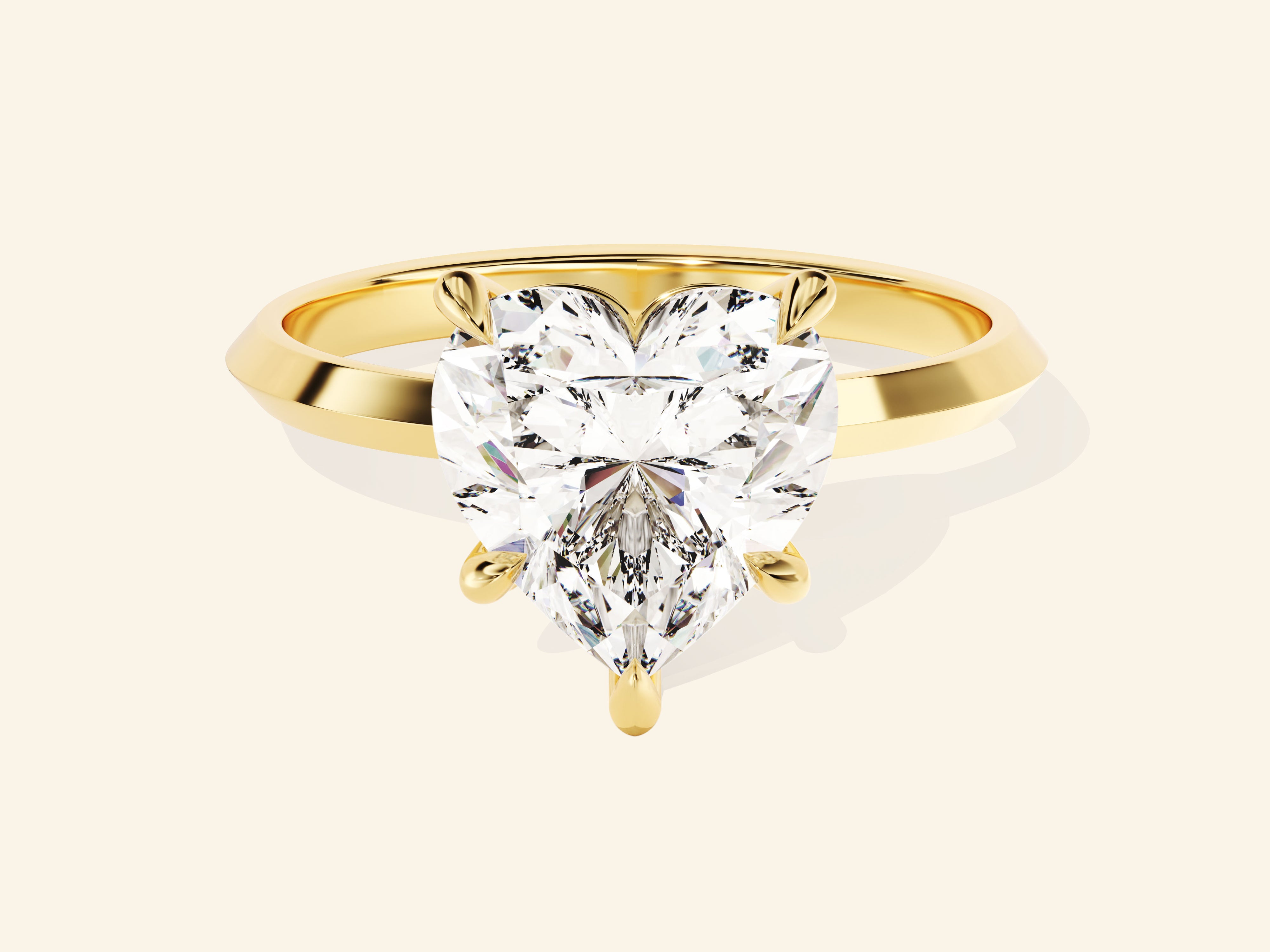 Knife Edge Heart Engagement Ring