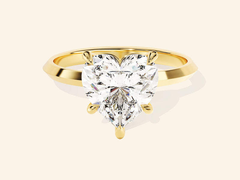 Knife Edge Heart Engagement Ring