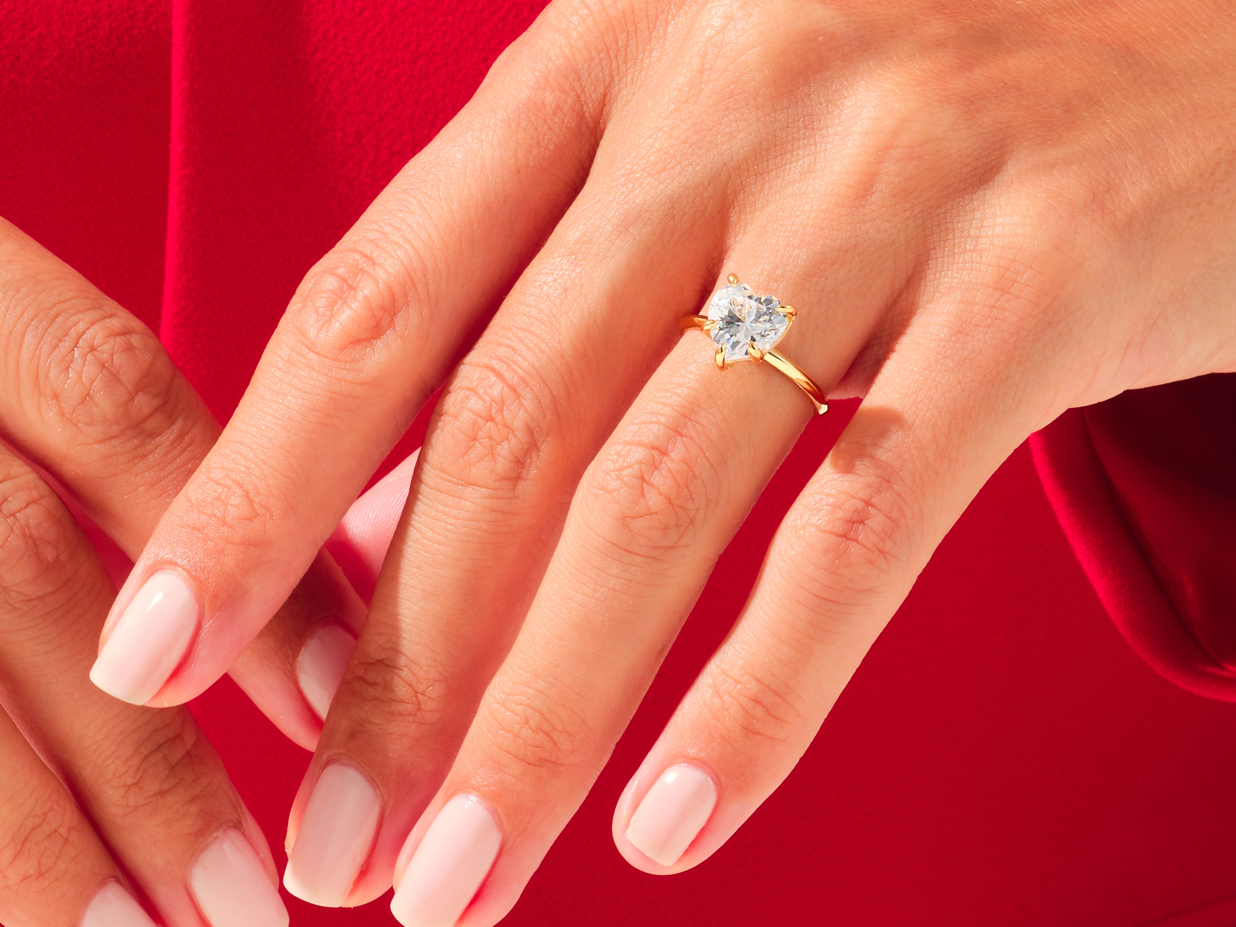 Knife Edge Heart Engagement Ring