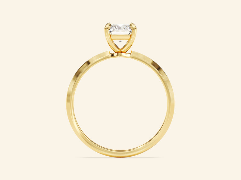 Knife Edge Radiant Engagement Ring