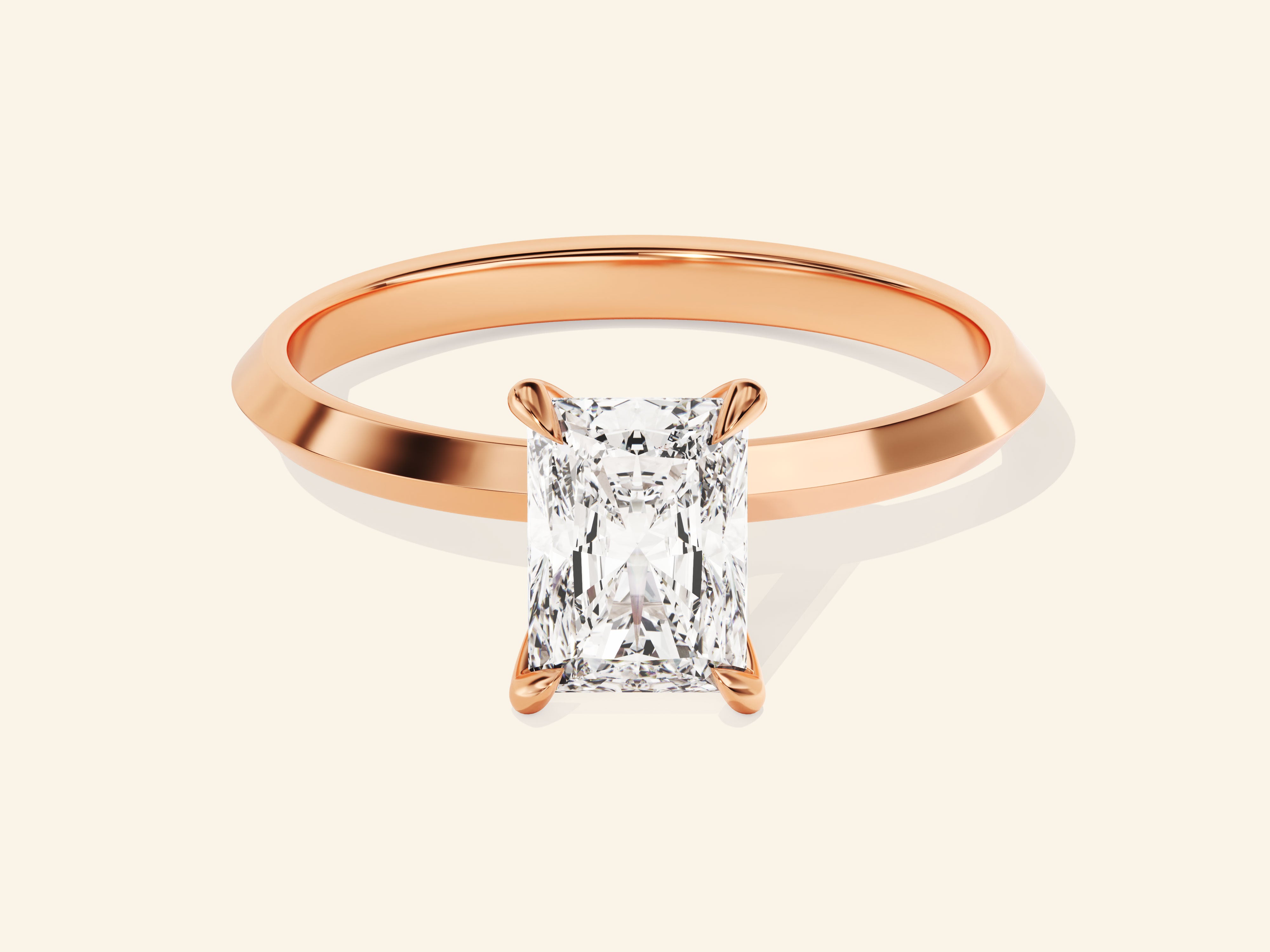 Knife Edge Radiant Engagement Ring