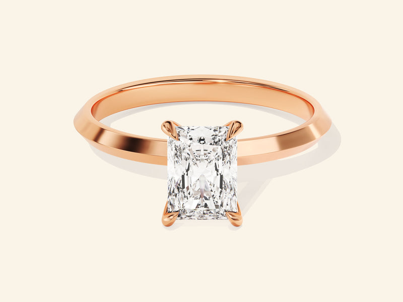 Knife Edge Radiant Engagement Ring
