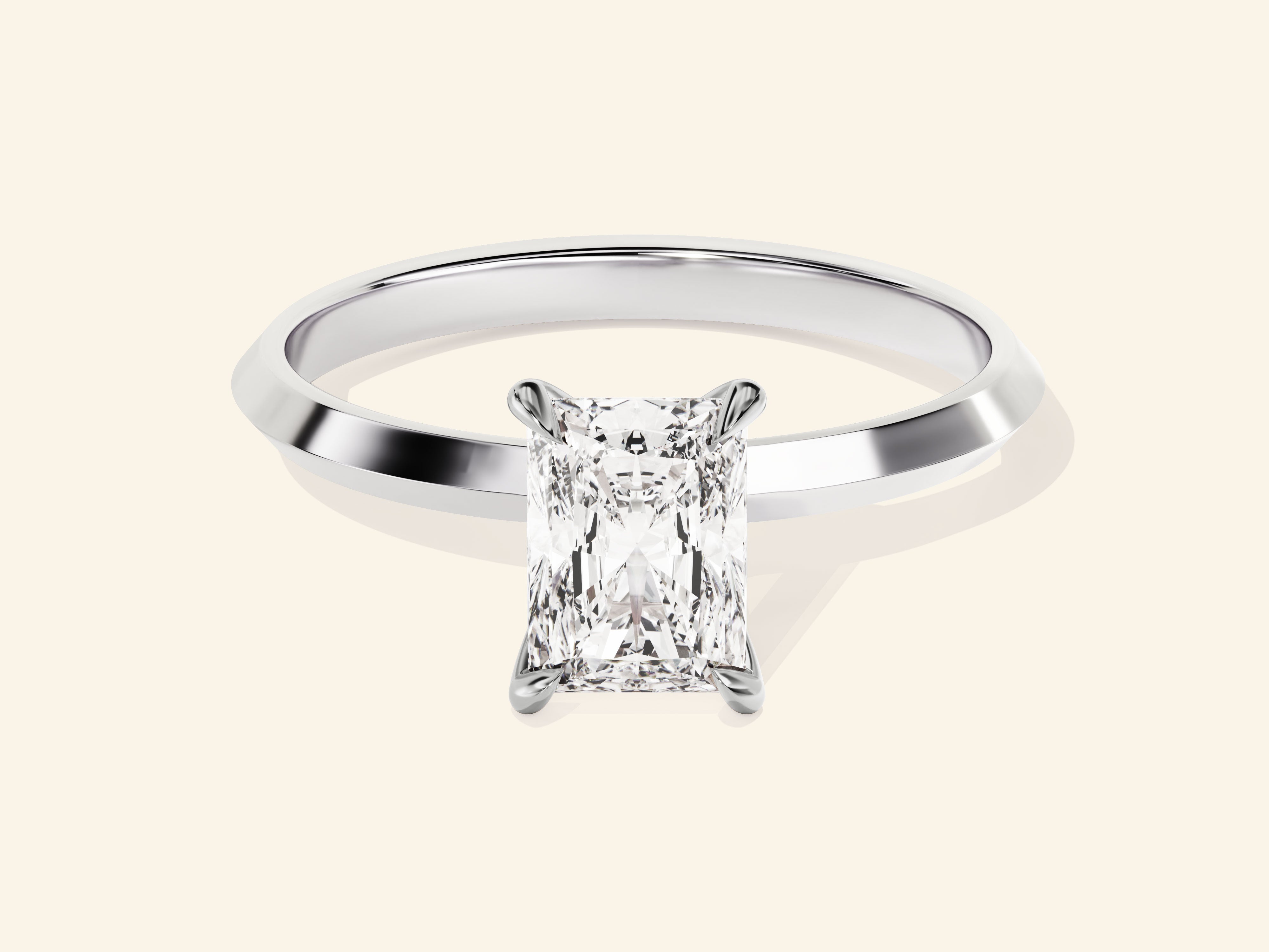 Knife Edge Radiant Engagement Ring